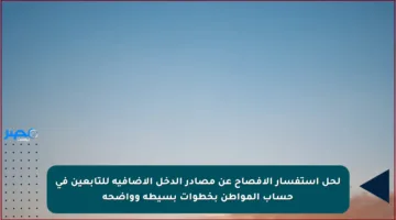 لحل استفسار الإفصاح عن مصادر الدخل الإضافية للتابعين في حساب المواطن بخطوات بسيطة وواضحة